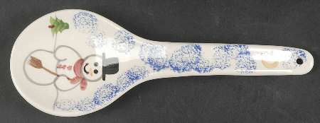 Snowman Family Spoon Rest/Holder (Holds 1 Spoon)