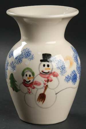 Snowman Family 6" Vase