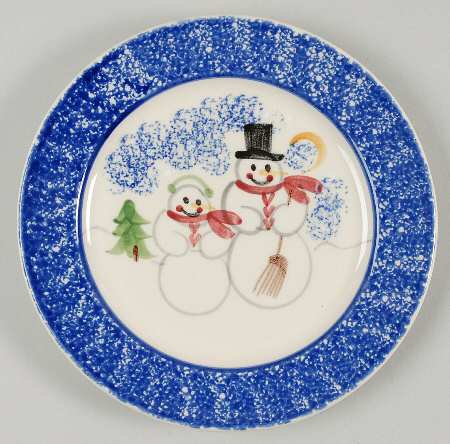 Snowman Family Salad Plate