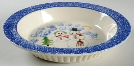 Snowman Family 10" Pie Baking Plate