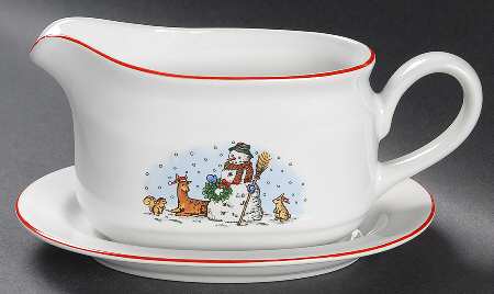 Snowman Gravy Boat & Underplate