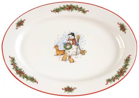 Snowman 14" Oval Serving Platter