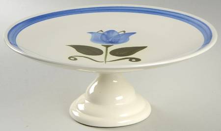 New Tulip Blue 10" Diameter Pedestal Cake Stand