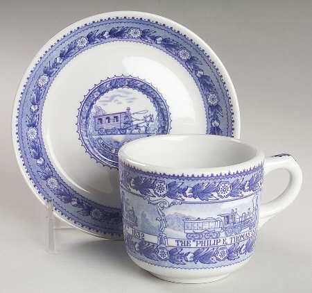 Centenary Colonial (Baltimore and Ohio) Flat Cup & Saucer Set