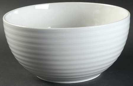 Roulette White 8" Salad Serving Bowl