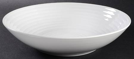 Roulette White 12" Round Serving Bowl