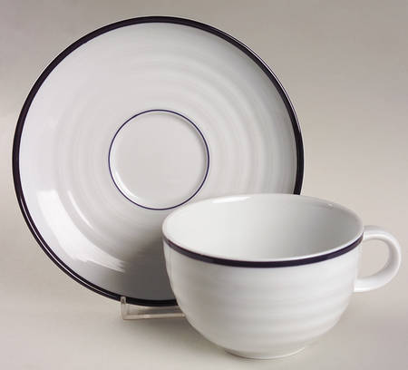 Roulette Blue Flat Cup & Saucer Set