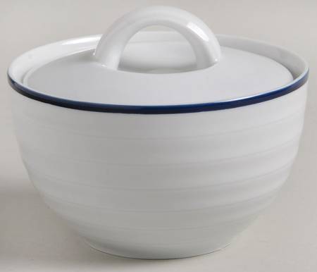 Roulette Blue Sugar Bowl & Lid