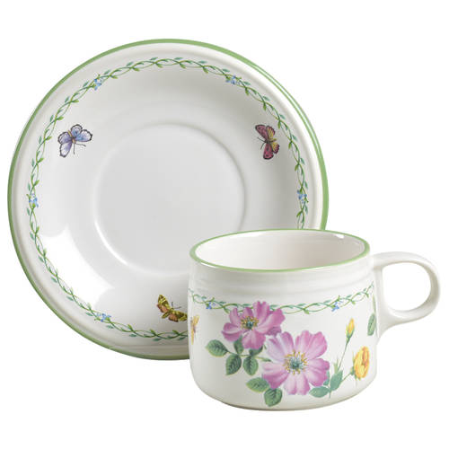 Garden Bloom Flat Cup & Saucer Set