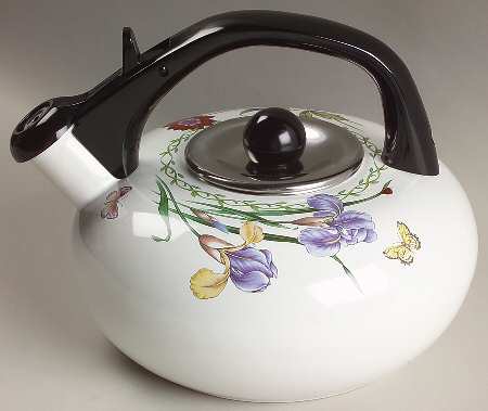 Garden Bloom Metal Whistler Kettle & Lid