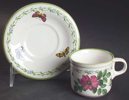 Garden Bloom Flat Demitasse Cup & Saucer Set