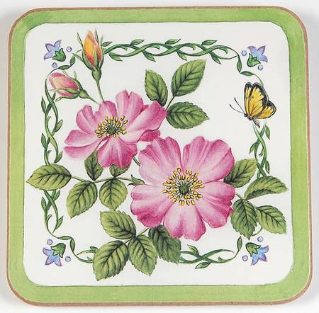 Garden Bloom Square Corkback Coaster
