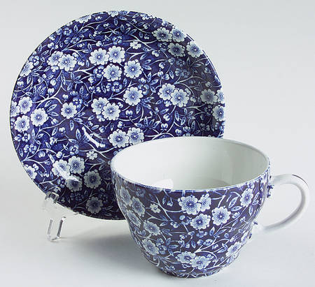 Calico Blue (Crownford Stamp) Jumbo Cup & Saucer Set