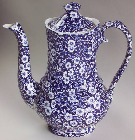 Calico Blue (Crownford Stamp) Coffee Pot & Lid