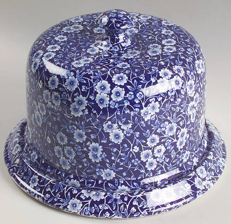 Calico Blue (Crownford Stamp) Round Cheese Dish & Lid