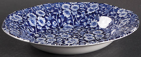 Calico Blue (Crownford Stamp) Rim Soup Bowl
