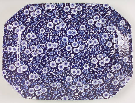 Calico Blue (Crownford Stamp) 11" Rectangular Serving Platter