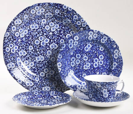 Calico Blue (Crownford Stamp) 5 Piece Place Setting