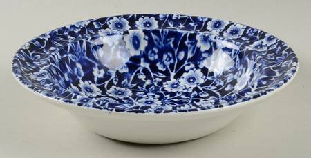 Calico Blue (Crownford Stamp) Rim Fruit/Dessert (Sauce) Bowl