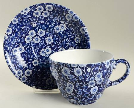 Calico Blue (Crownford Stamp) Jumbo Cup & Saucer Set