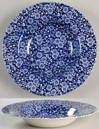 Calico Blue (Crownford Stamp) Large Rim Soup Bowl