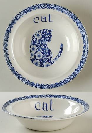 Calico Blue (Crownford Stamp) Pet Bowl