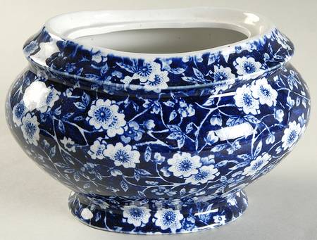 Calico Blue (Crownford Stamp) Sugar Bowl No Lid
