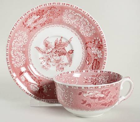 Pink Camilla (Scallop, New Stamp, Microwavable) Oversized Cup & Saucer Set by Spode