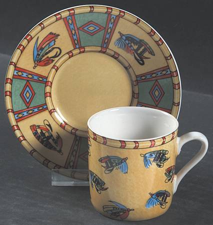 Splash Flat Demitasse Cup & Saucer Set