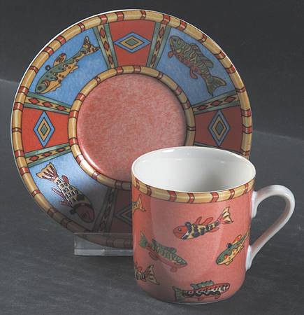 Splash Flat Demitasse Cup & Saucer Set