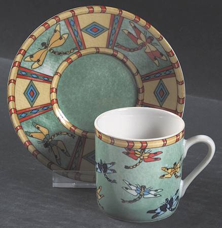 Splash Flat Demitasse Cup & Saucer Set