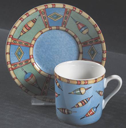 Splash Flat Demitasse Cup & Saucer Set