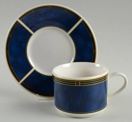 Sapphire Flat Cup & Saucer Set by Sango