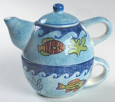 Pisces Individual Teapot & Lid with Cup