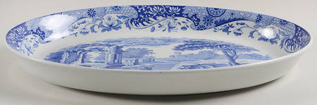 Blue Italian 14" Oval Baker