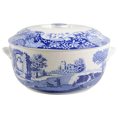 Blue Italian 2.25 Qt Round Covered Casserole