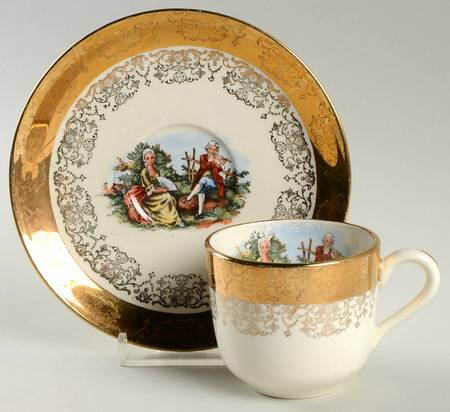 SAB1W Flat Demitasse Cup & Saucer Set