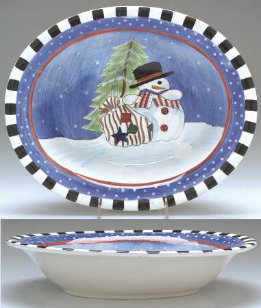 Winter 14" Oval Vegetable Bowl