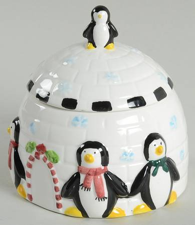 Penguins Figural Sugar Bowl & Lid