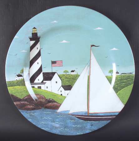 Coastal Breeze Chop Plate/Round Platter Plastic 15"