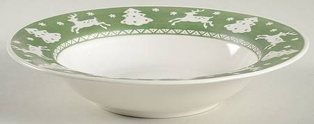 White Woods Large Rim Soup Bowl by Sango