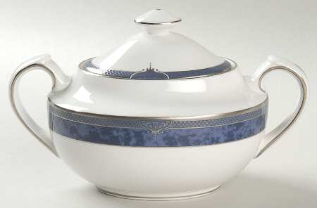 Dauphin Platinum Sugar Bowl & Lid by Spode