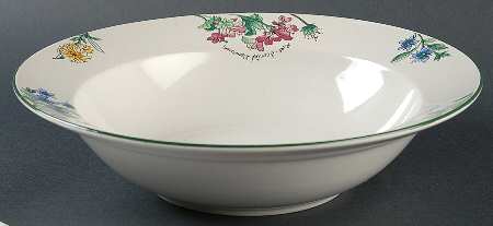 Geranium 9" Round Vegetable Bowl