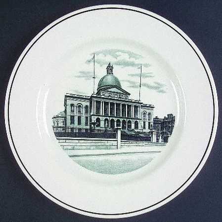 Boston Scenes Black Dinner Plate