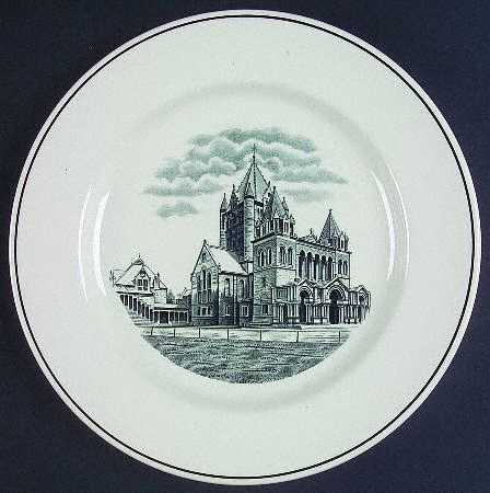 Boston Scenes Black Dinner Plate