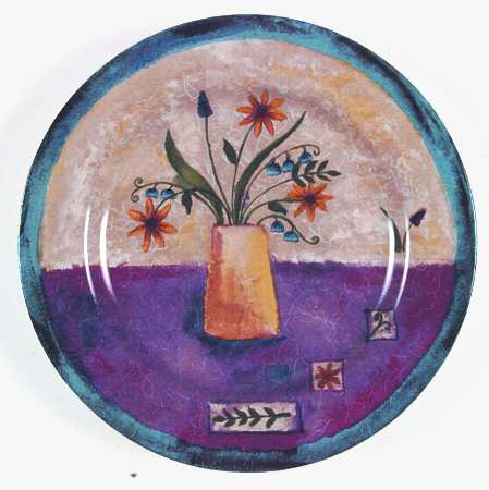 Floral Applique Salad Plate