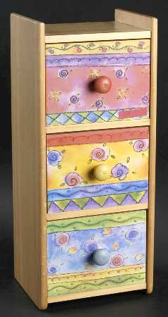 Sweet Shoppe Tall 3 Drawer Wood Organizer