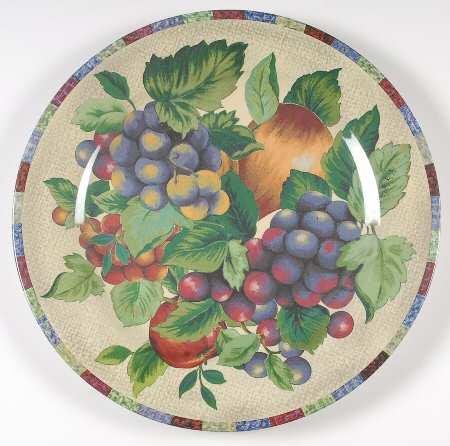 Sonoma (Tan Body, Rim Shape) Chop Plate/Round Platter Plastic 15"