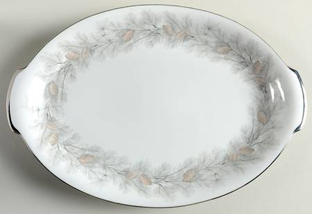 Sierra Pines (No #, Platinum Trim) 14" Oval Serving Platter