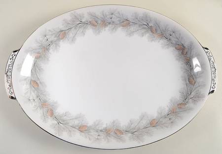 Sierra Pines (No #, Platinum Trim) 15" Oval Serving Platter